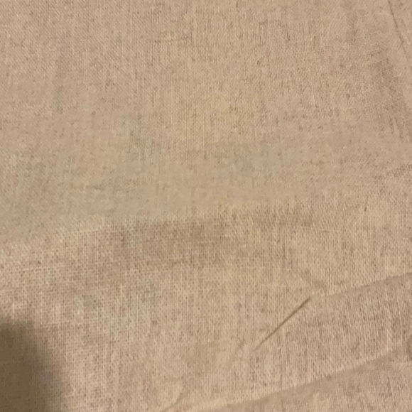 🆕Beige Linen Wide-leg Pants Jumpsuit Romper Deep V-neck & Attached Obi Belt Tan - Picture 6 of 6